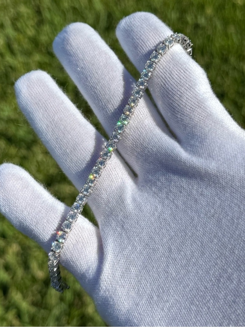 925 Silver, 11.7CTW Moissanite Tennis Bracelet